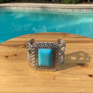 MexZotic Howlite Square Weave Cuff Bracelet